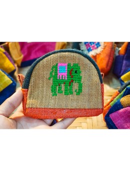 Ví thổ cẩm nhỏ thêu tay handmade 100% bỏ tiền xu